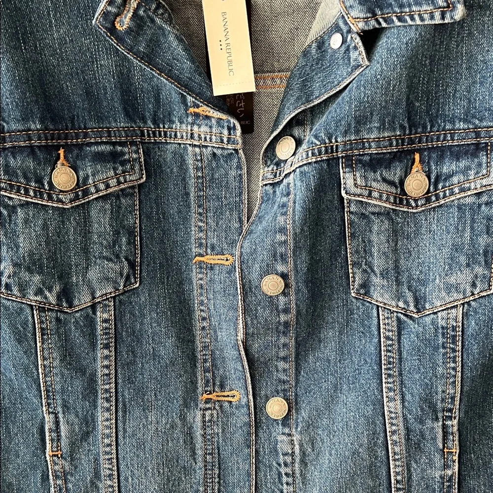 SOLD- Banana Republic Blue Jean Jacket - Picture 5 of 6